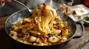 « Je la prépare en 10 minutes » : ma poêlée poireaux-pommes-lardons simple et rapide pour la famille