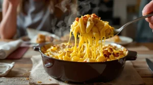 Ce gratin de pâtes au poulet et comté est si fondant que mes invités l’ont cru signé d’un traiteur