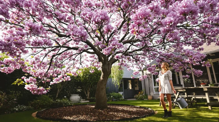 Cet arbre pousse aussi vite que le bambou, mais sa floraison remarquable fait toute la difference