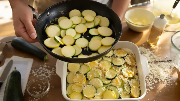 L’étape que tout le monde fait avant un gratin de courgettes est celle qui le fait rater, voici pourquoi