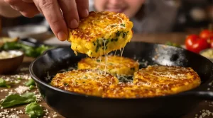 La polenta se cuisine aussi en galettes aux légumes et au fromage : voici comment je fais