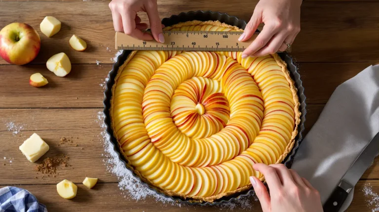 Pour une tarte aux pommes aussi jolie qu’en pâtisserie, voici la technique de la règle à connaître